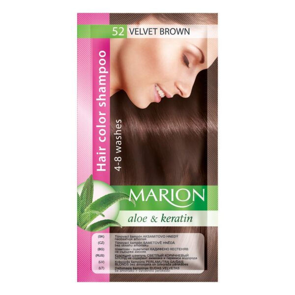 Marion Hair Dye Shampoo Bag Semi-Permanent Colour 4 to 8 Washes with Aloe and Keratin