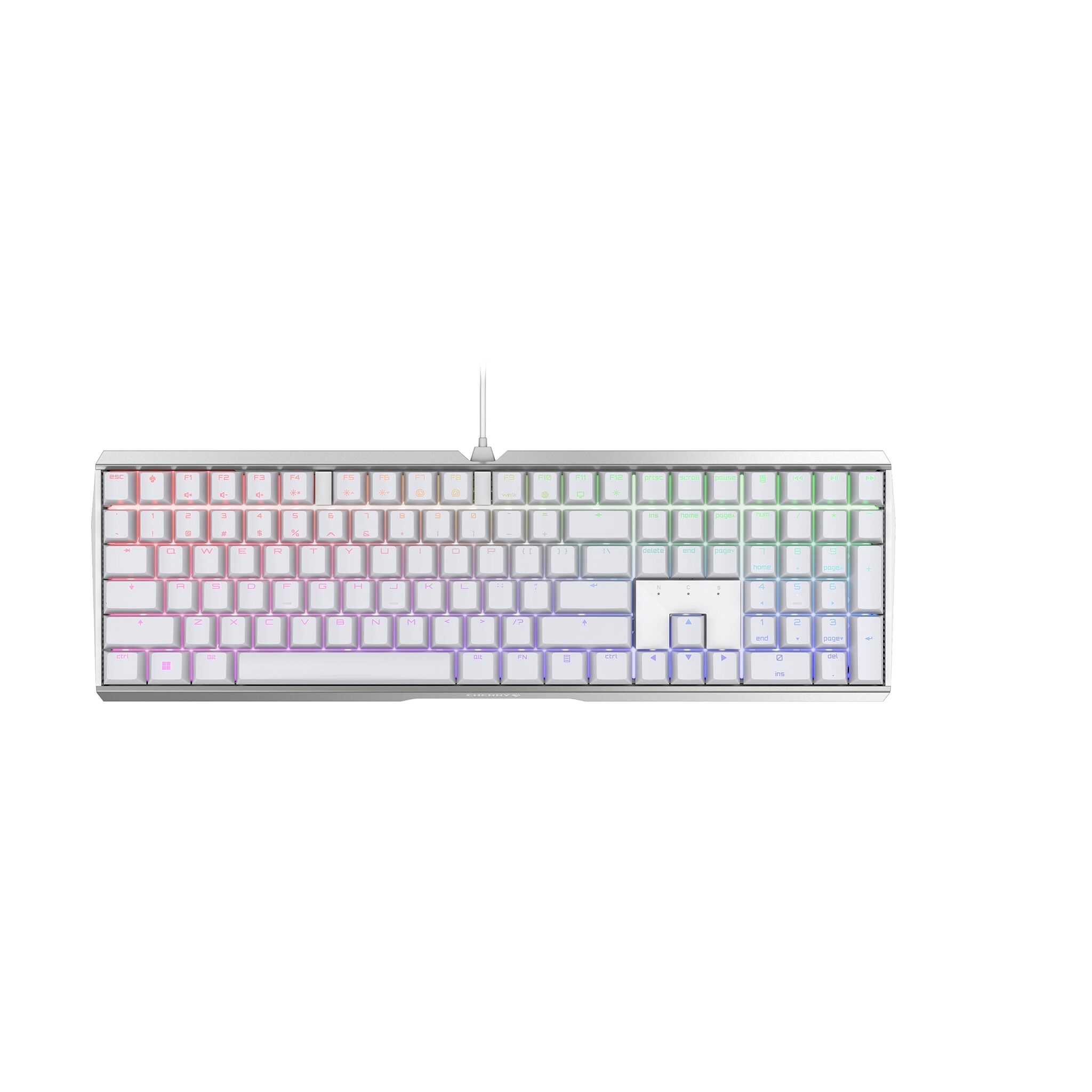 CHERRY MX BOARD 3.0 S, Mechanical Gaming Keyboard with Cable, EU Layout (QWERTY), Robust Aluminium Housing, RGB Lighting, MX RED Switches, White