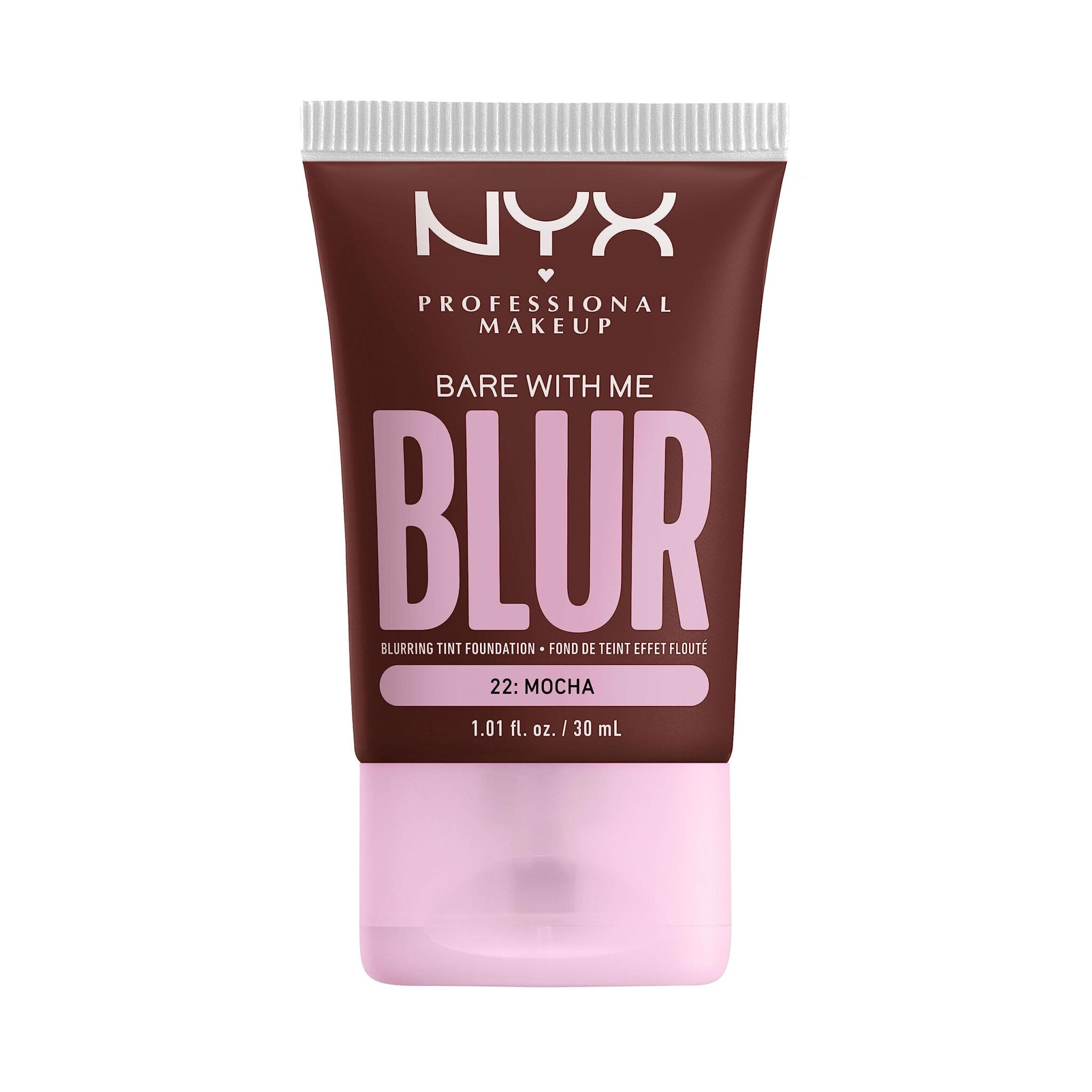 NYX Professional Makeup Blurring Tint Foundation, Medium Coverage, Matte Finish, With Niacinamide, Matcha and Glycerin, 12 Hours Hydrating, Bare With Me Blur, 30 ml, Shade: Mocha