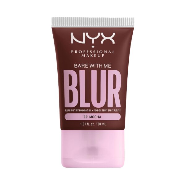 NYX Professional Makeup Blurring Tint Foundation, Medium Coverage, Matte Finish, With Niacinamide, Matcha and Glycerin, 12 Hours Hydrating, Bare With Me Blur, 30 ml, Shade: Mocha