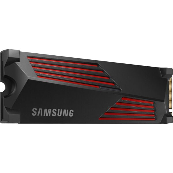 Samsung 990 PRO Heatsink NVMe M.2 SSD with heat sink, 1 TB, PCIe 4.0, 7,450 MB/s read, 6,900 MB/s write, Internal SSD with RGB for PC/console gaming and video editing, MZ-V9P1T0CW