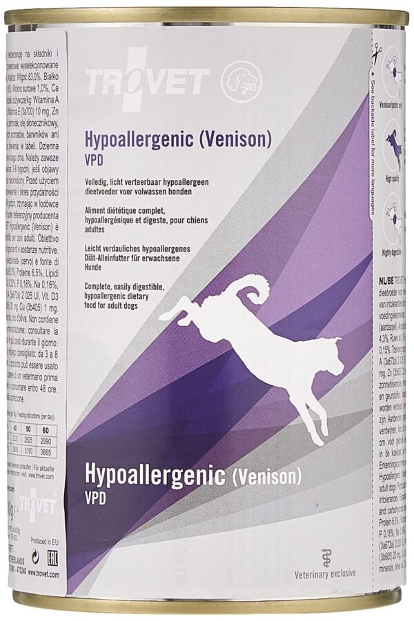 TROVET Hypoallergenic VPD (Venison) Dog - 12 x 400g Tins