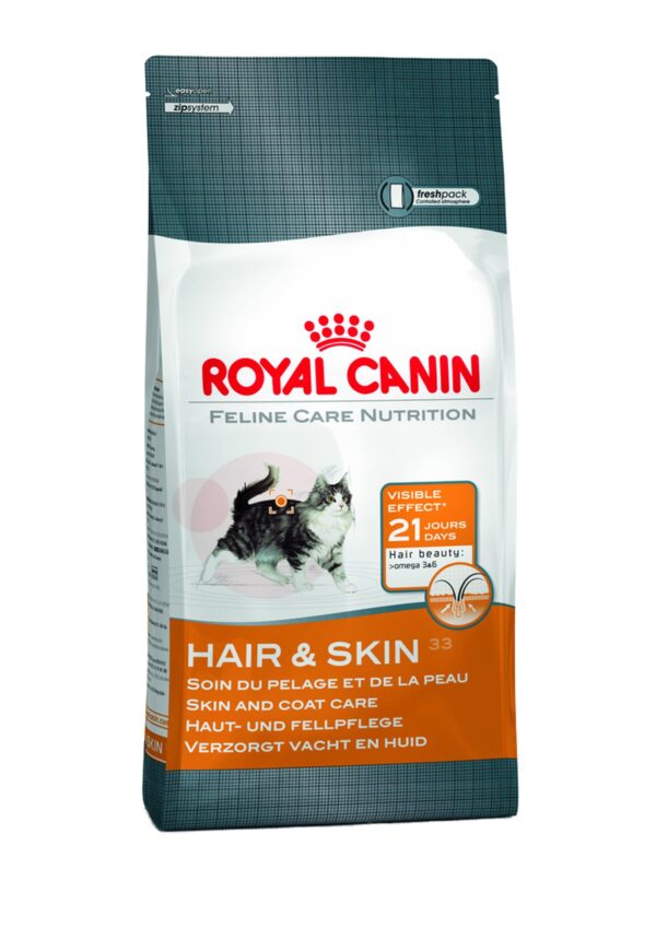 Royal Canin Cat Food Hair & Skin Care 33 Dry Mix 400g (Pack of 4)