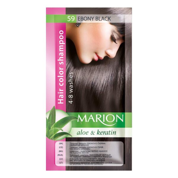 Marion Hair Dye Shampoo Bag Semi-Permanent Colour 4 to 8 Washes with Aloe and Keratin