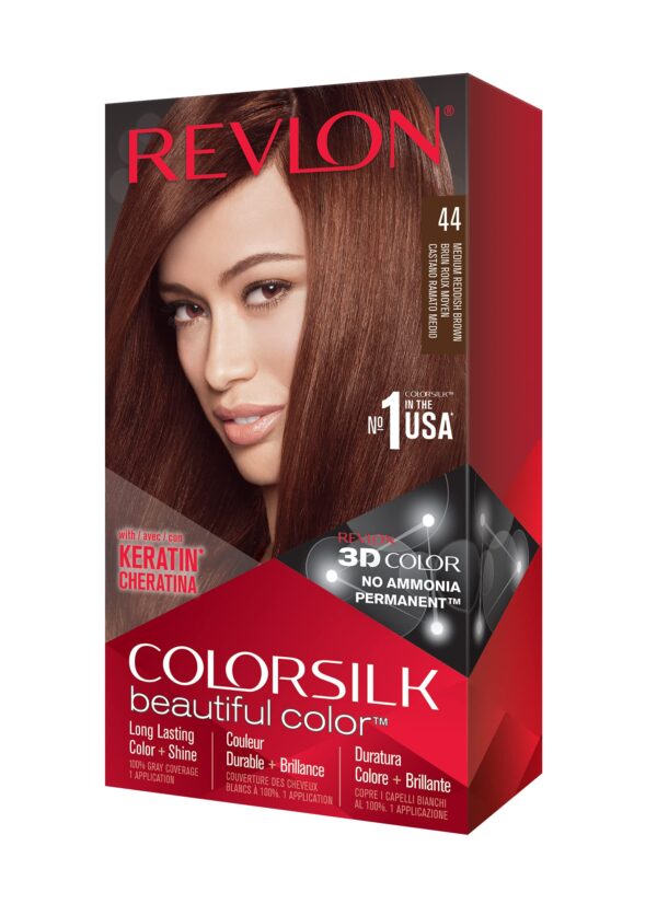 REVLON COLORSILK PERMANENT HAIR COLOUR MEDIUM RED BROWN 44