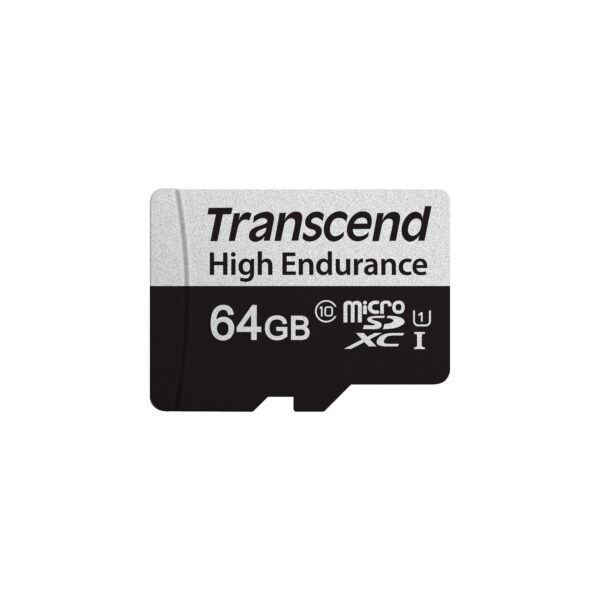 Transcend 64GB microSDXC 350V Memory Card UHS- I, C10, U3, Full HD, Up to 95/45 MB/s (ideal for dashcams, security cameras and surveillance systems) TS64GUSD350V