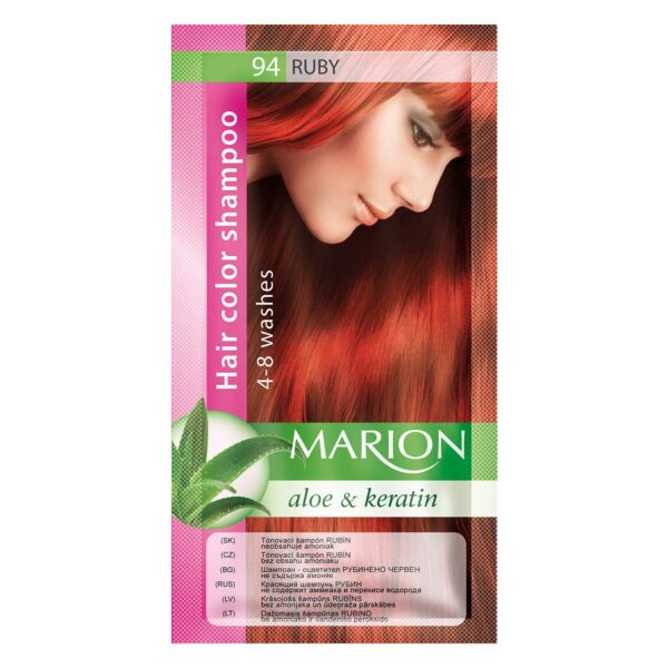 Marion Hair Dye Shampoo Bag Semi-Permanent Colour 4 to 8 Washes with Aloe and Keratin