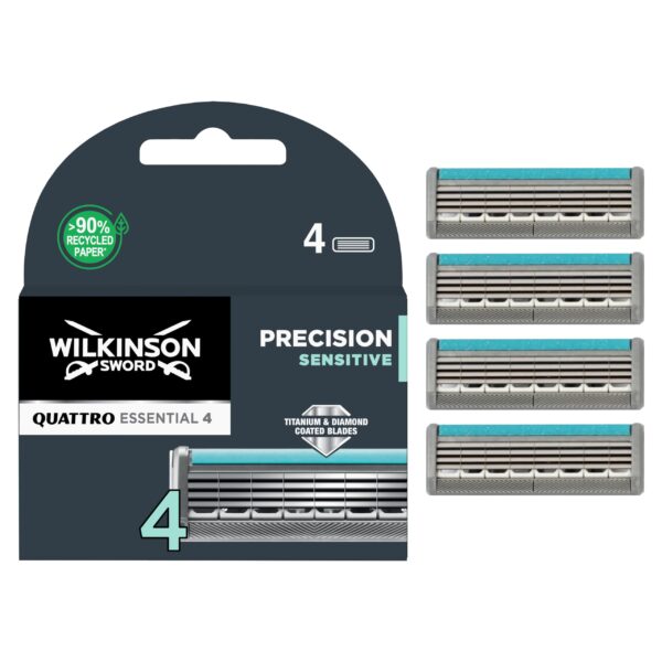 Wilkinson Sword Quattro Titanium Sensitive Blades Titanium Sensitive. 4 Piece 4 pieces.