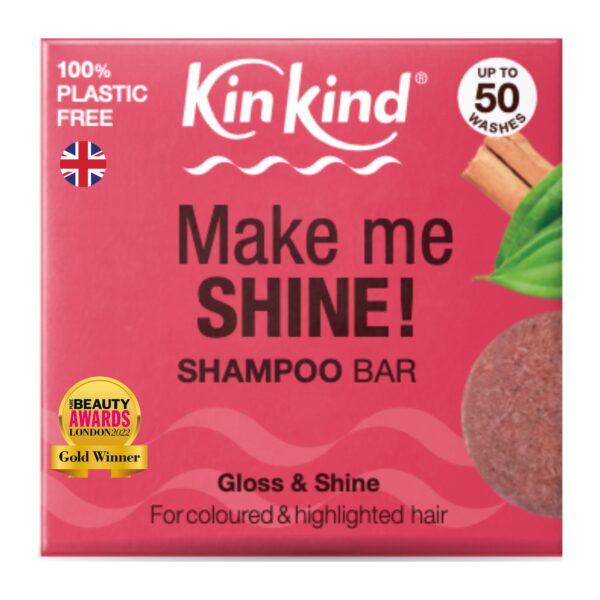 KinKind Shampoo Bar - Make Me SHINE! Solid Shampoo Bar for Highlights & Coloured Hair | Natural Shampoo Bar, Travel Shampoo, Solid Shampoo Bars for Hair UK | Up to 50 Washes - Vegan & Cruelty-Free