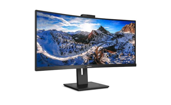 PHILIPS 346P1CRH - 34 Inch QGHD Curved ultrawide Monitor, 100Hz, 4ms, VA, USB-C Dock, Webcam, Speakers, HDR 400 (3440 x 1440, 500 cd/m², HDMi/DP/USB-C/USB 3.2)