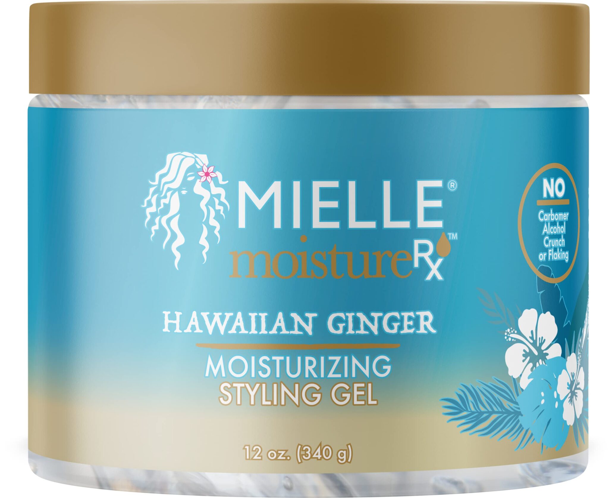 Mielle Organics Moisture RX Hawaiian Ginger Moisturizing Styling Gel 340 ml, Clear