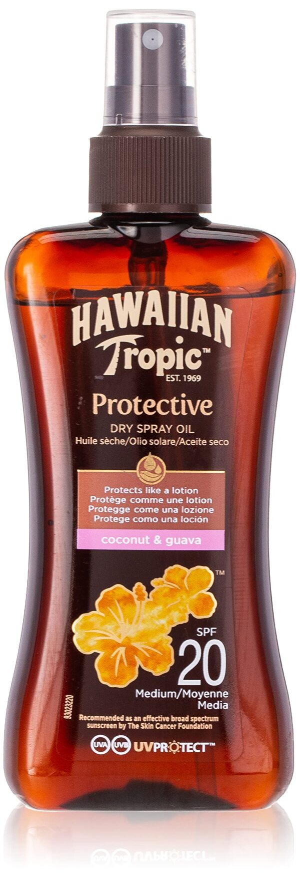 Hawaiian Tropic Protective Dry Spray Oil Sun Oil SPF 20, 200 ml, Pack of 1