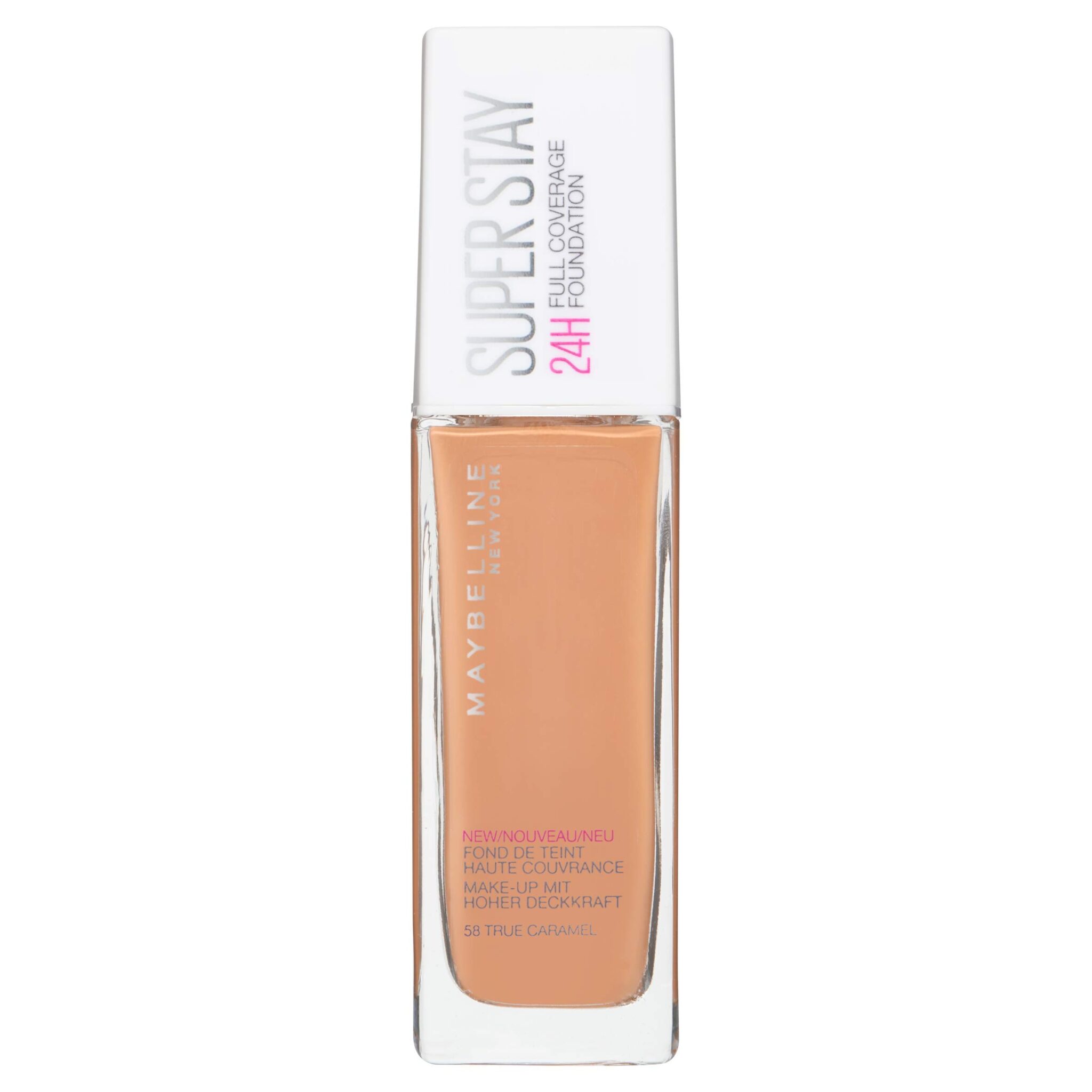 Maybelline New York Foundation, Superstay 24 Hour Longlasting Foundation, Lightweight Feel, Water and Transfer Resistant, 30 ml, Shade: 58, True Caramel