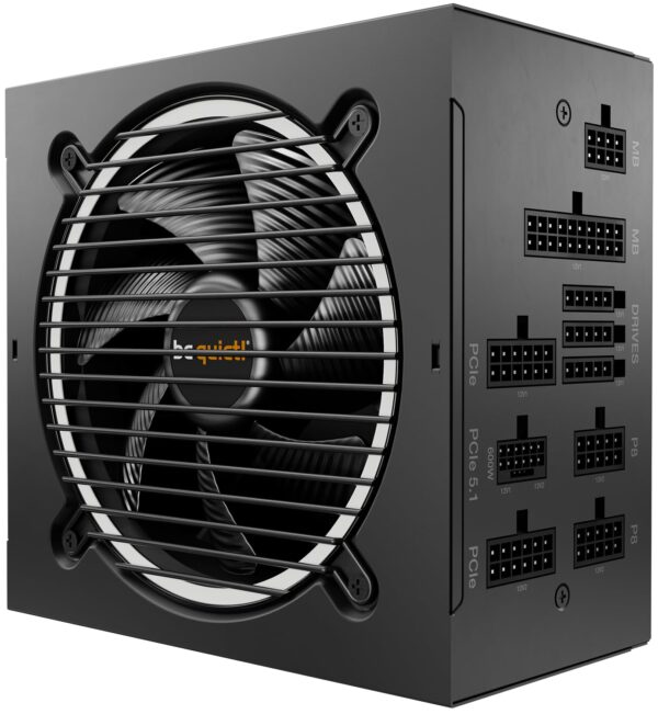 be quiet! Pure Power 12 M 850W power supply, 80 PLUS Gold efficiency, ATX 3.1 PSU with full support for PCIe 5.1 GPUs, exceptionally silent 120mm be quiet! fan, 2 strong 12V-rails, modular cables