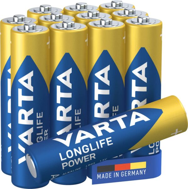 Varta Longlife Power AAA Alkaline Batteries LR03 - Pack of 10 - Packaging May Vary