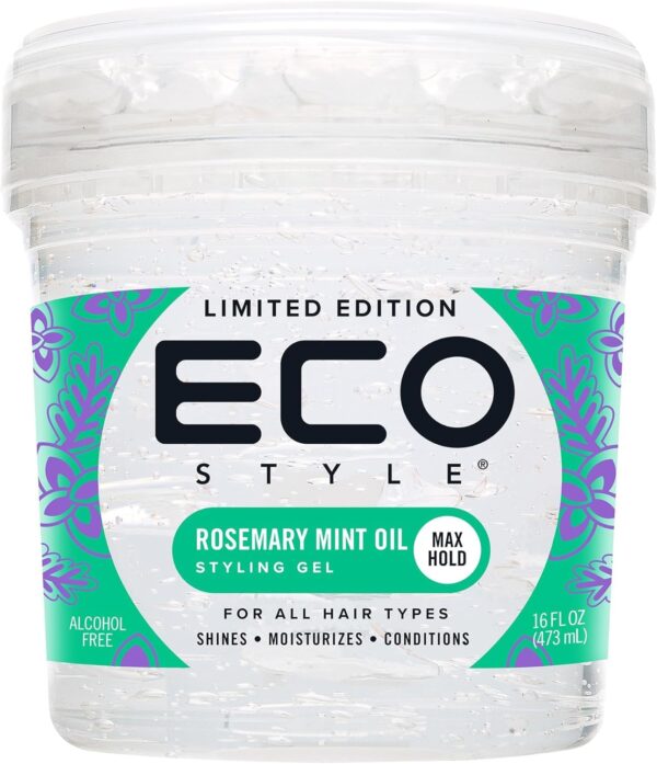 Eco Style Rosemary Mint Eco Styler Hair Gel, Hydrate and Style, Alcohol-Free, 473 ml (Pack of 1)