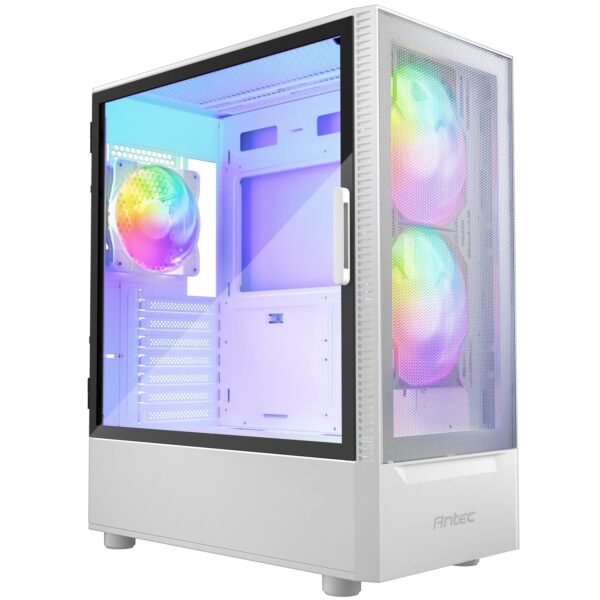 Antec NX410 MID TOWER CASE, NO PSU, 2X140MM ARGB FRONT FAN, TEMPERED GLASS,WHITE