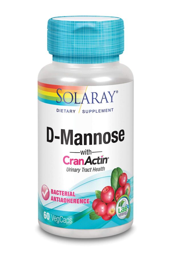 SOLARAY D-Mannose with Cranactin | 60 Vegcaps, (Pack of 1)