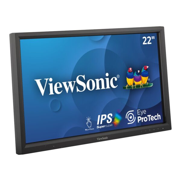 ViewSonic TD2223 24-inch 1080p HD IPS 10-Point Touch Monitor with Scratch-Resistant Screen, Stylus Compatible, Dual Integrated Speakers, HDMI, VGA, DVI, Adjustable Tilt, Black