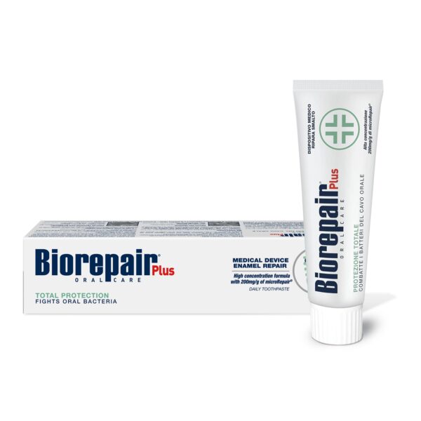 Biorepair Plus Total Protection toothpaste - 200mg/g microRepair fluoride free Hydroxyapatite toothpaste– repairs The enamel and fights oral cavity bacteria - single pack