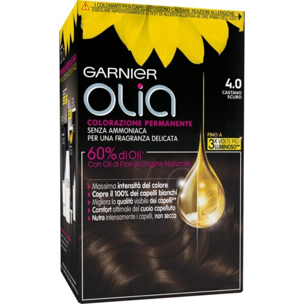 Garnier Olia permanent colouring and bleaching 4.0 Castano Scuro