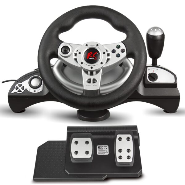 NanoRS RS700 8 in 1 Steering Wheel Compatible with PS4 / PS3 / XBOX ONE/XBOX ONE S/PC (X-Input/D-Input) / Android