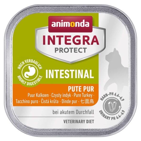 animonda Integra Protect Intestinal cat, diet cat food, wet food for diarrhoea or vomiting, pure turkey, 16 x 100g