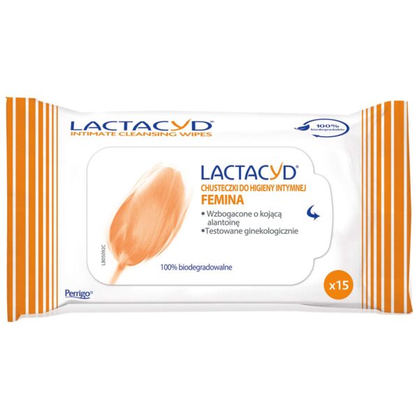 Lactacyd Femina Intimate Hygiene Wipes with Allantoin Hypoallergenic 15 Pcs