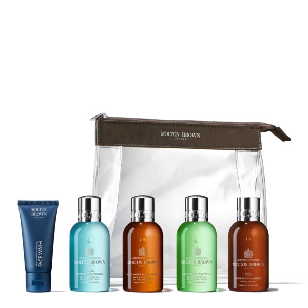 Molton Brown The Refreshed Adventurer Body & Hair Care Travel Set & Carry-On Bag - Gift for Father's Day