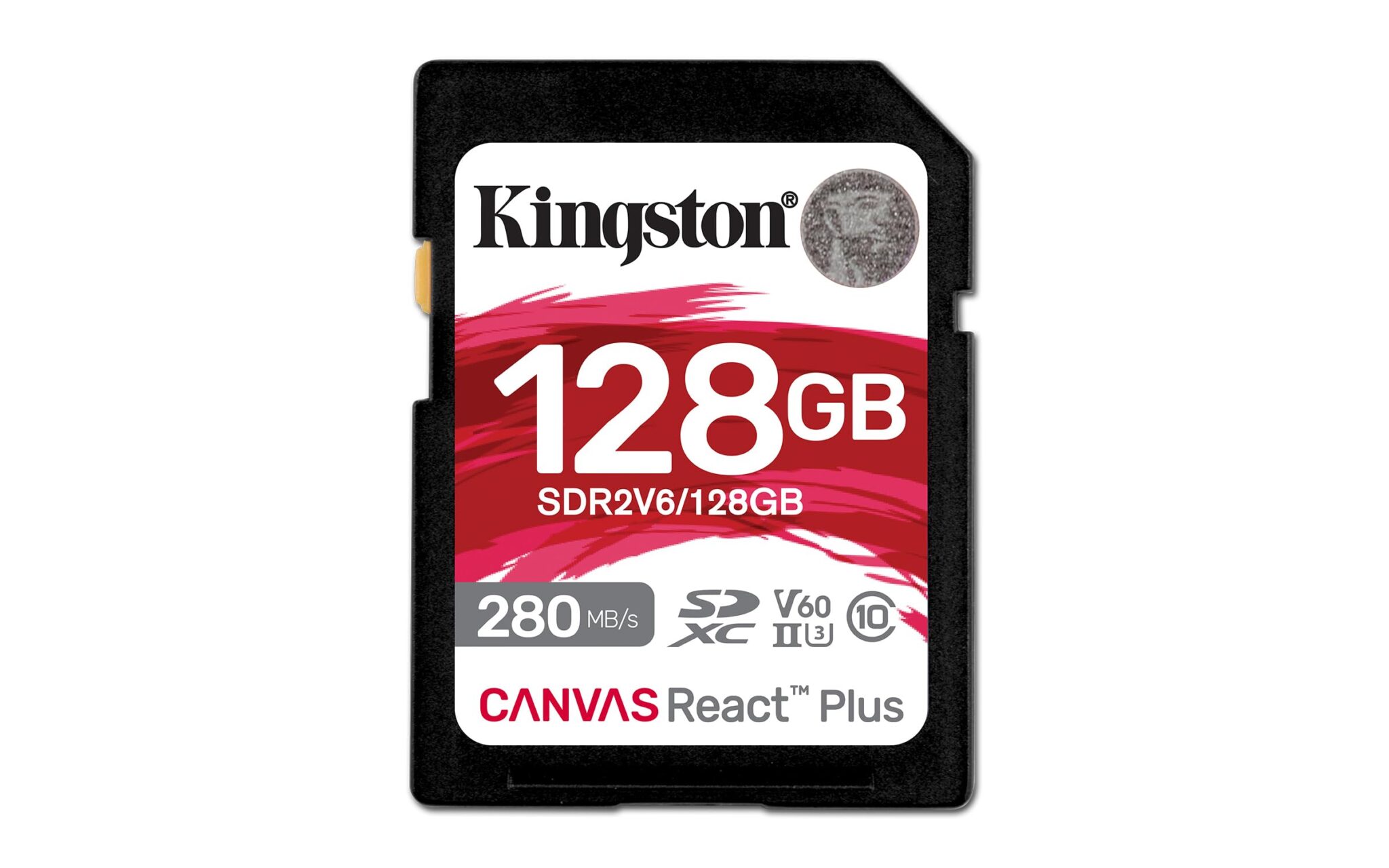 Kingston Canvas React Plus V60 SD 128GB SDXC UHS-II 280R/100W U3 V60 for Full HD/4K