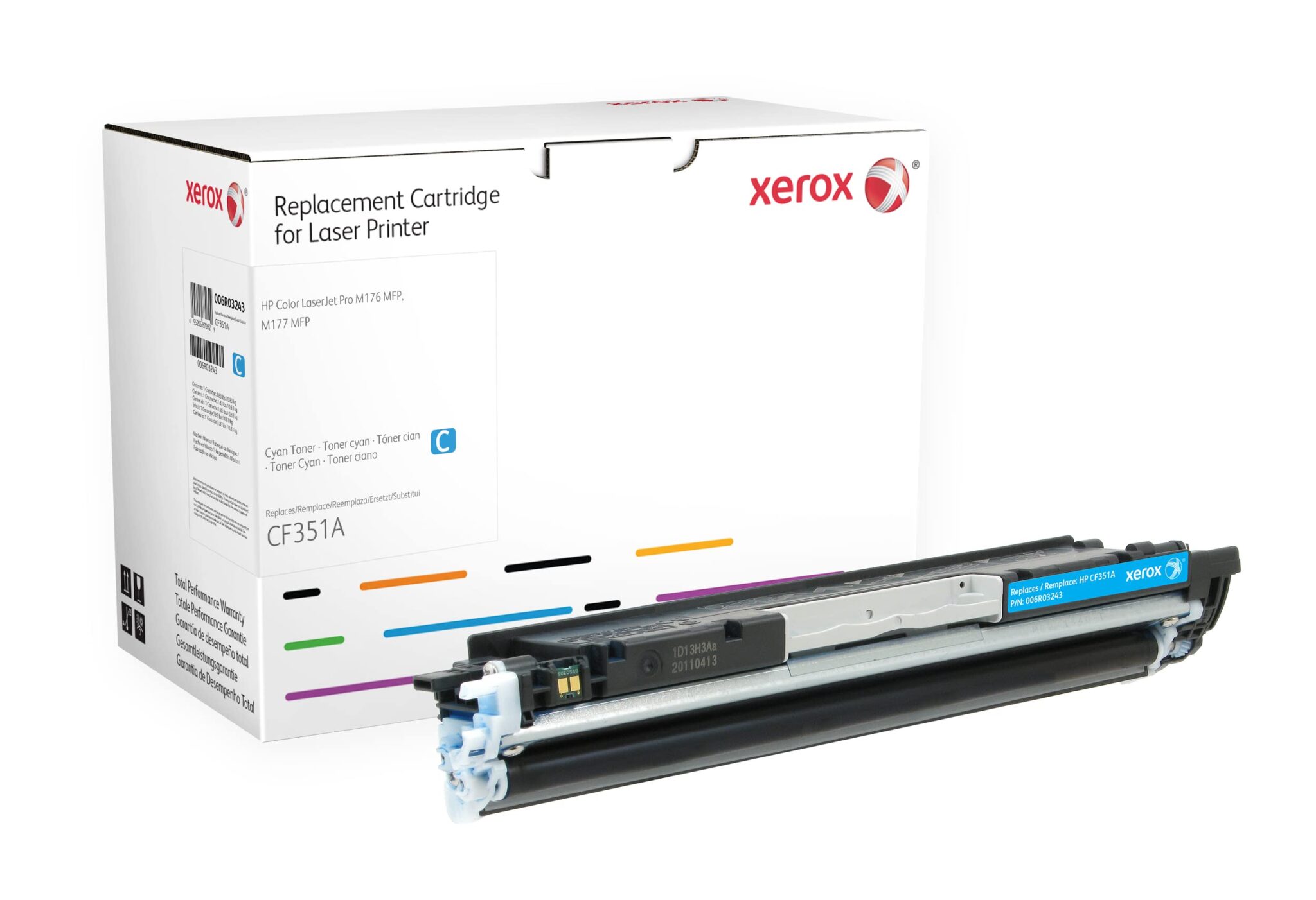 Xerox Compatible Cyan Toner Cartridge for Use in HP CLJ Pro M176 MFP/M177 MFP Equivalent to HP 130A/CF351A