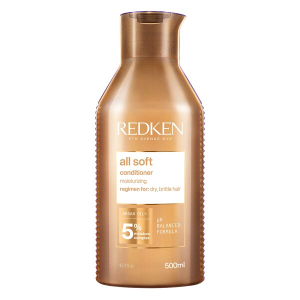 REDKEN All Soft Conditioner, for Dry Hair, Argan Oil, Intense Softness and Shine, 66 Percent More Inside, 500 ml