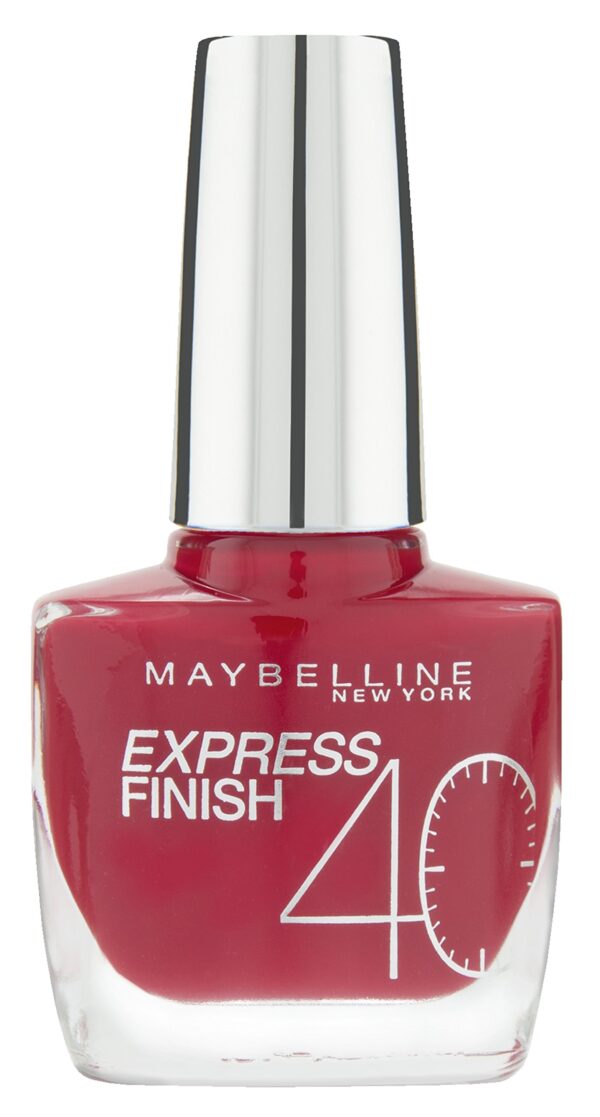 Maybelline New York Make-Up Nail Polish Express Finish Nail Polish Cherry/Ultra Quick Drying Colour in Rich Cherry Red 1 x 10 ml