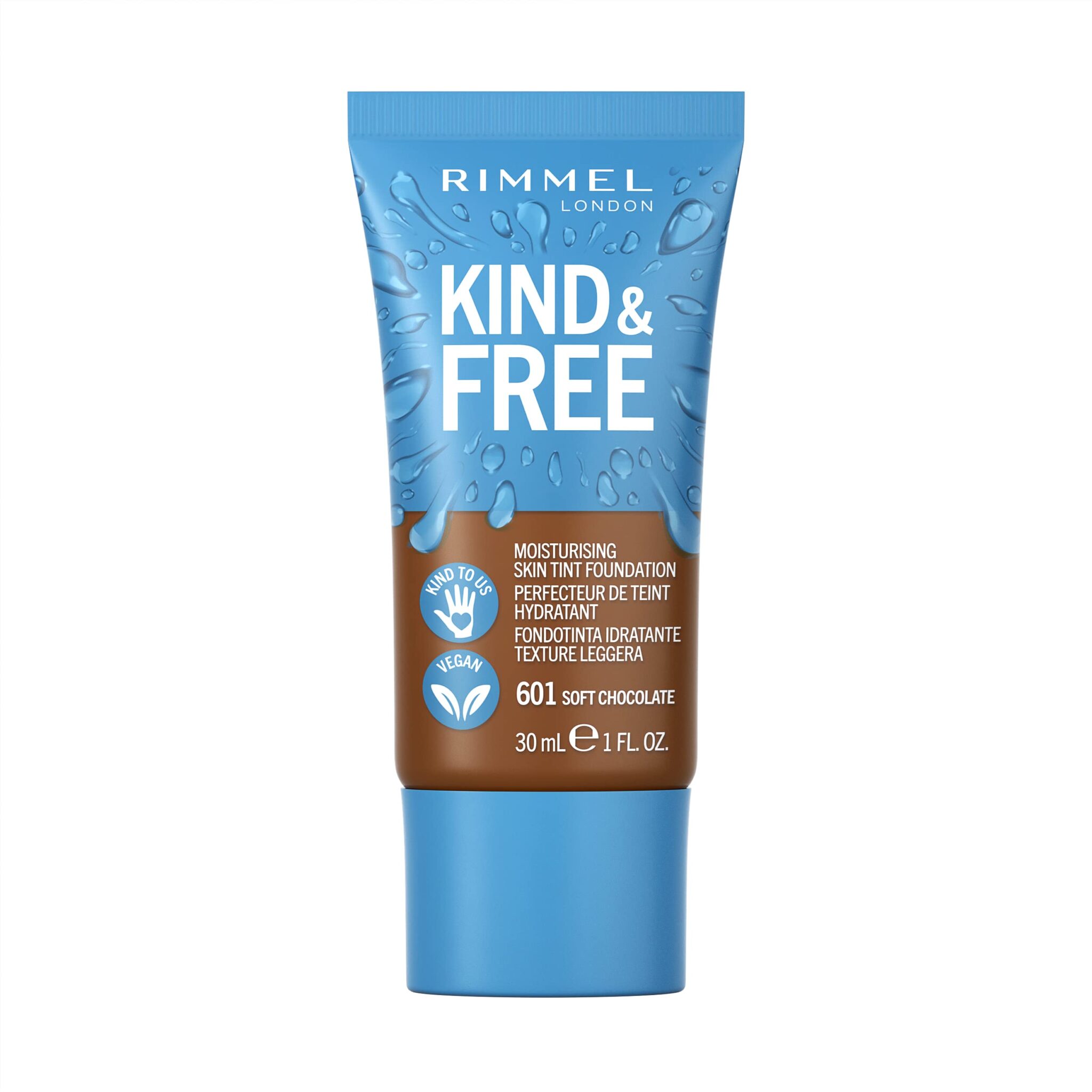 Rimmel Kind + Free Moisturising Skin Tint Foundation, Soft Chocolate 601