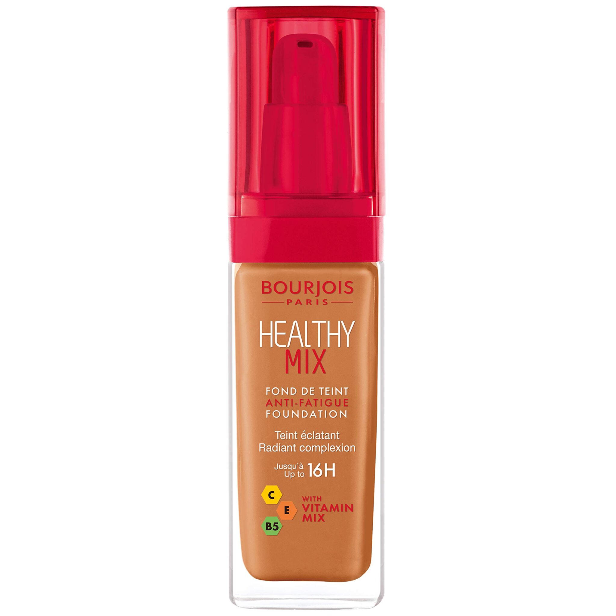 Bourjois Healthy Mix Anti-Fatigue Medium coverage Liquid Foundation 6 Dark Amber, 30ml