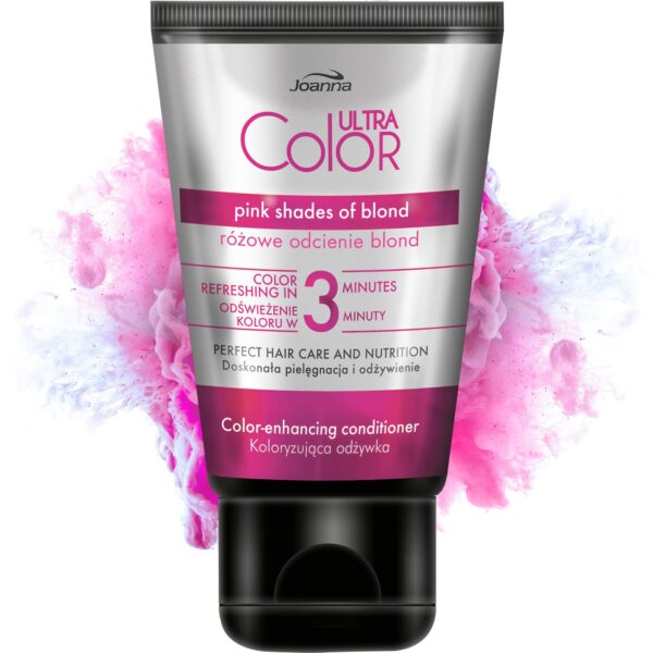 Joanna Ultra Color - Colour Enhancing Conditioner - Pink Shades Of Blond - Natural And Dyed Hair - Hair Care - Hydrating Moisturising Ammonia Free - Refresh And Enhance The Colour In 3 Minutes - 100 g