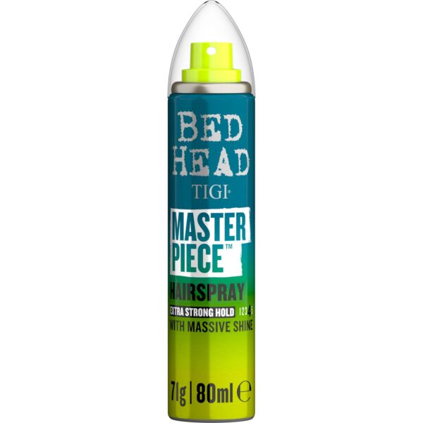 Bed Head by TIGI - Masterpiece Shiny Hairspray - Strong Hold - High Shine Finish - Travel Size Hair Styling - 80 ml