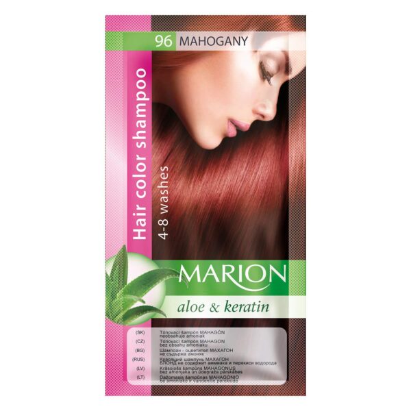 Marion Hair Color Shampoo in Sachet Lasting 4-8 Washes - 96 – Mahogany