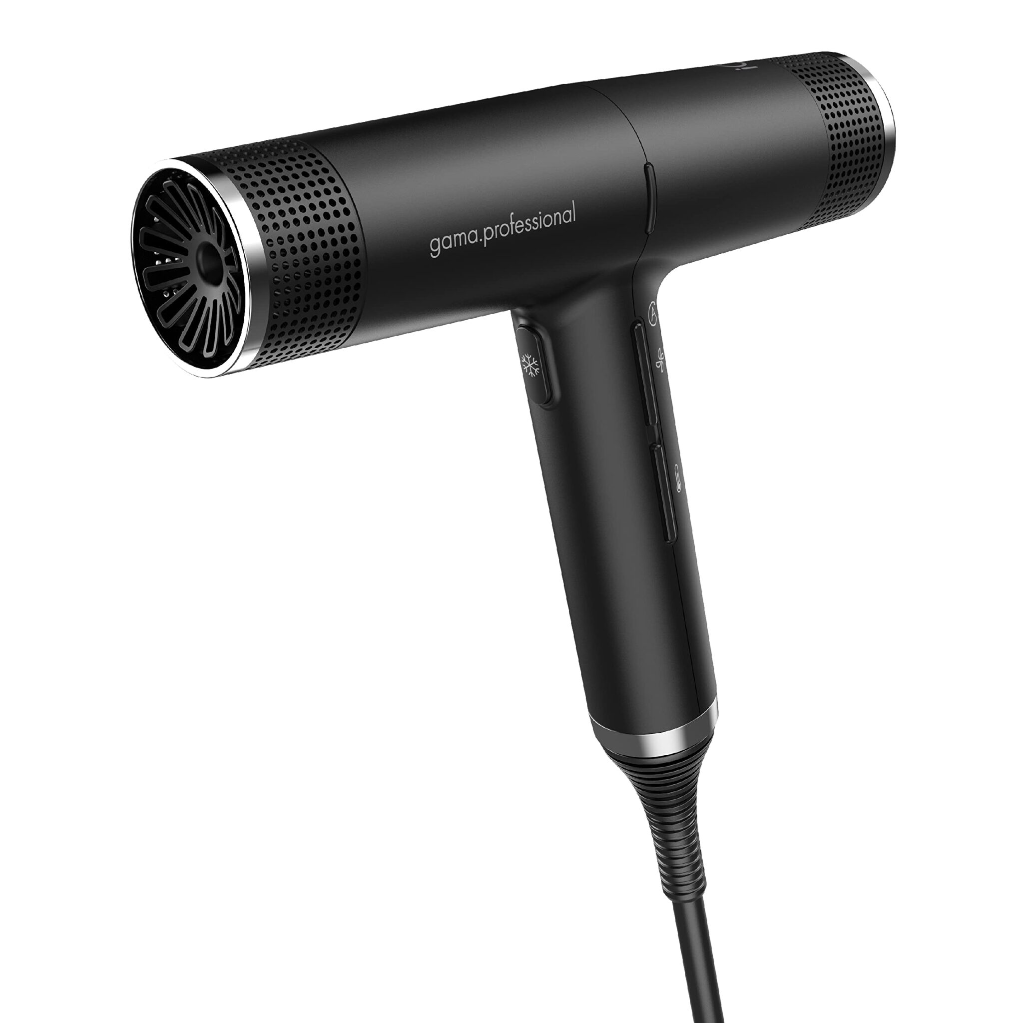 GA.MA Italy Professional, Professional Hairdryer, Perfect IQ Hairdryer, Equipped with Sophisticated Technologies for Hair Well-Being and Shine, Made in Italy, 2000 W Power, Black