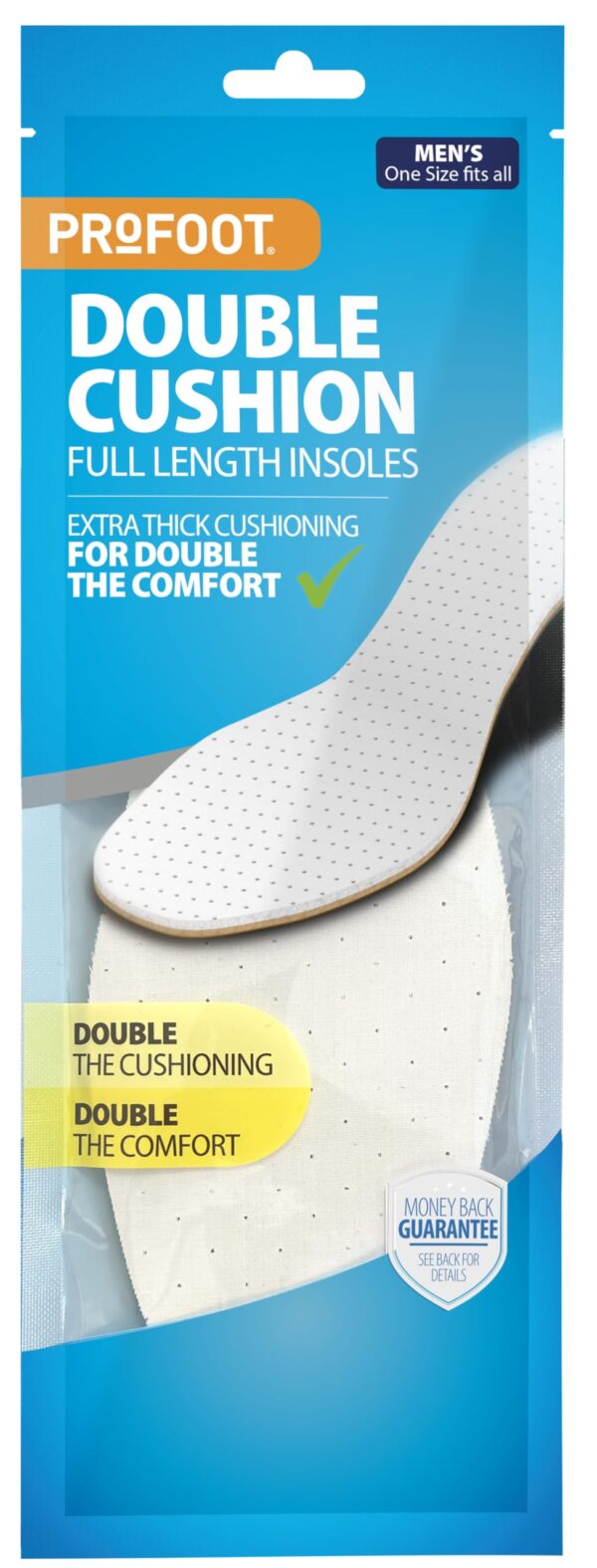 Profoot Double Cushion Insoles Full Length Men Pr