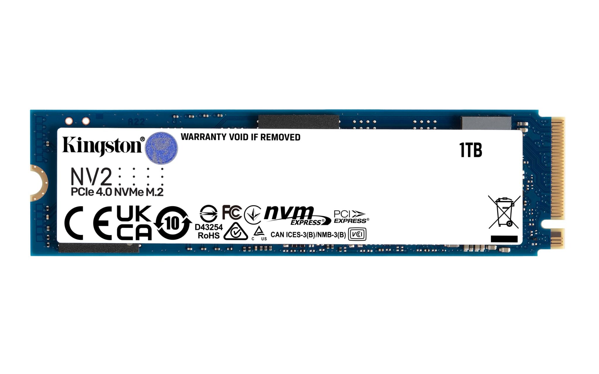 Kingston NV2 NVMe PCIe 4.0 Internal SSD 1TB M.2 2280 -SNV2S/1000G