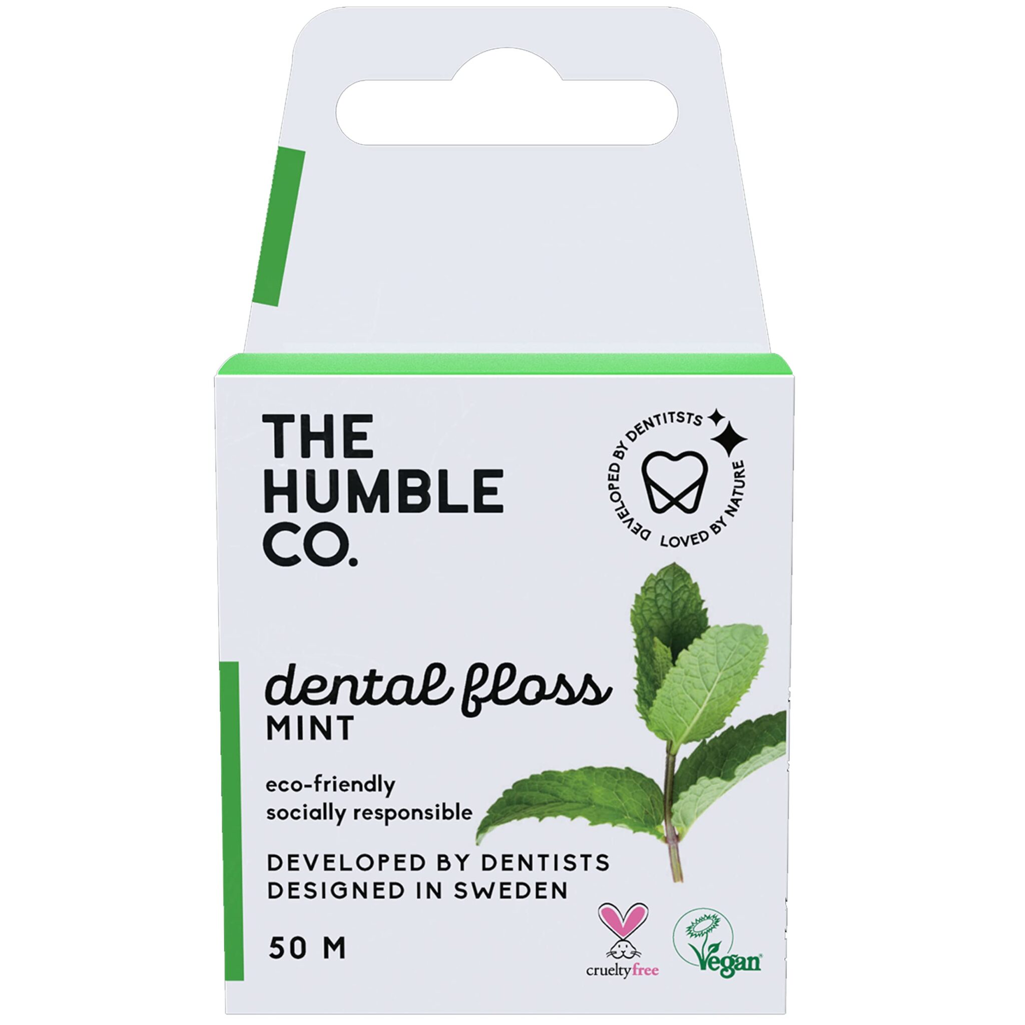 The Humble Co. Dental Floss | Fresh Mint | Eco-Friendly, Vegan for Your Everyday Oral Care - Dentist Approved - Removes Plaque and Gives a Fresh Feel (1 x 50m)