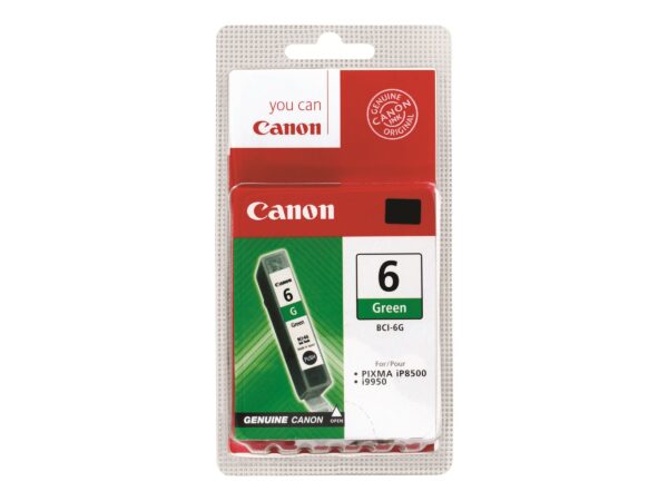 Canon BCI-6G Ink Cartridge for Printers (Green, i9900, PIXMA iP8500, Inkjet 10-80%, 5-35°C, 40g) Si