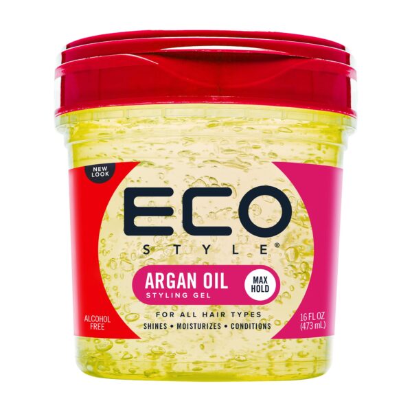 Eco Style Moroccan Argan Oil Eco Styler Hair Gel, Hydrate and Style, Alcohol-Free, Green 473 ml (Pack of 1)