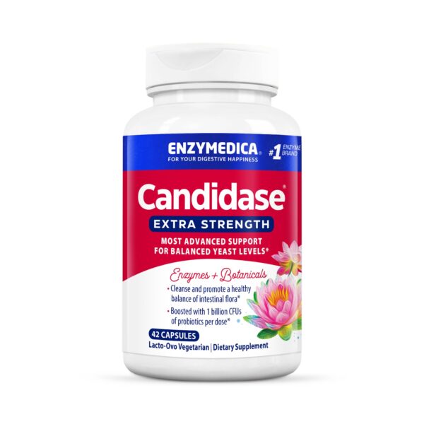 Enzymedica, Candidase, Yeast Balance, Dietary Supplement, Enzyme Support, 42 Capsules, Vegan, Gluten-Free, Soy-Free, Non-GMO