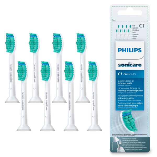 Philips Sonicare Original ProResults Standard Sonic Toothbrush Heads - 8 Pack in White (Model HX6018/07)