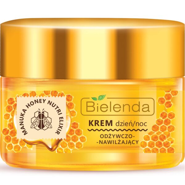 Bielenda Manuka Honey Nutri Elixir - Smooth Radiant Skin - Pores Are Tightened Imperfections Reduced - Manuka Honey Nourishing And Moisturizing Face Cream Day/Night For Dry And Sensitive Skin - 50 ml