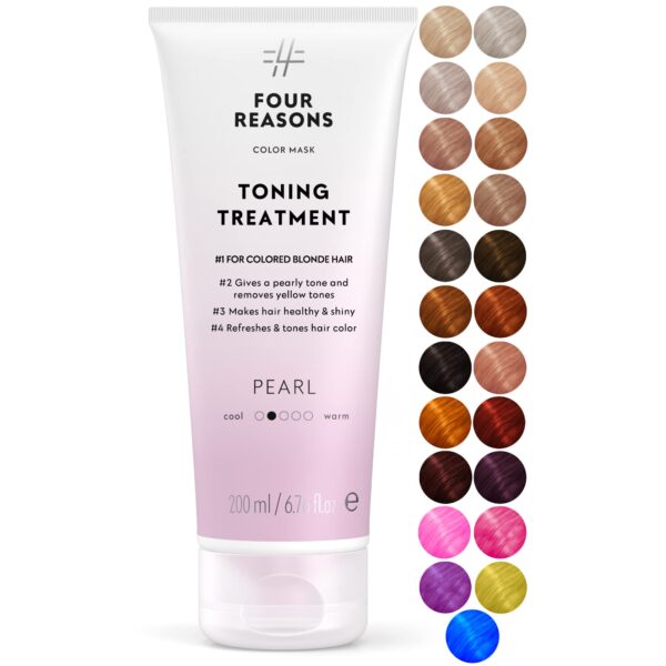 four Reasons Color Mask - Pearl Blond (23 Colours) Toning Treatment, Colour Depositing Conditioner, Color-Treated Hair Semi Permanent Dye, Vegan And Cruelty-Free, 200Ml