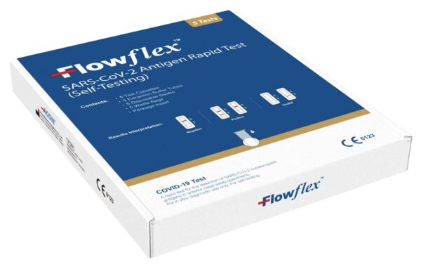 Flowflex One Step Lateral Flow Test Kit | 5 tests | One Step Test for Sars-CoV-2 Antigen |Covid-19 Self Testing Rapid Test | Not For Travel |