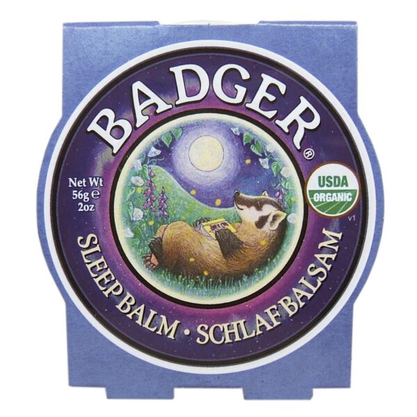 Badger Sleep Balm, Softens Skin whilst Soothing the Mind, For a Blissful Nights Sleep Rub on the Temples or Pulse Points, Lavender and Bergamot Scent with Added Essential Oils, 56g